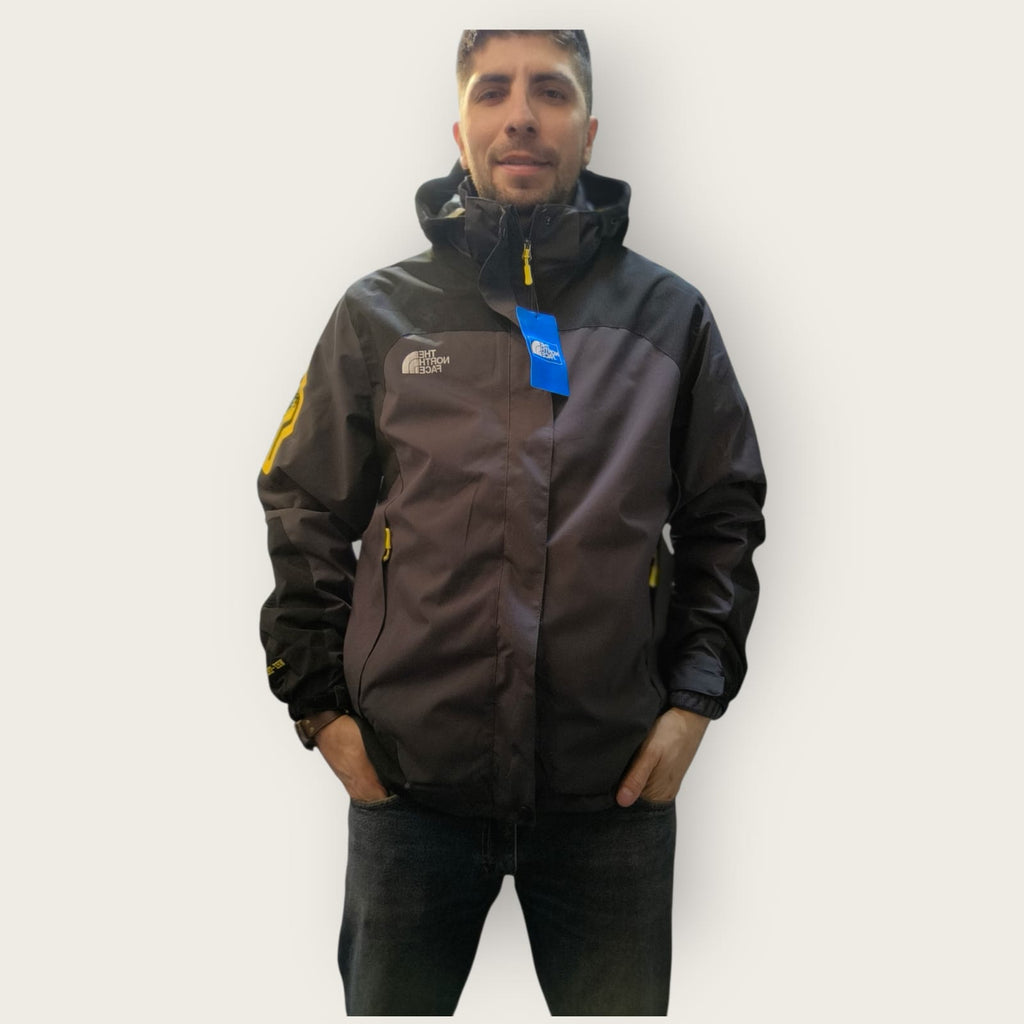 Chaqueta Doble Prenda Negra Cremallera amarilla