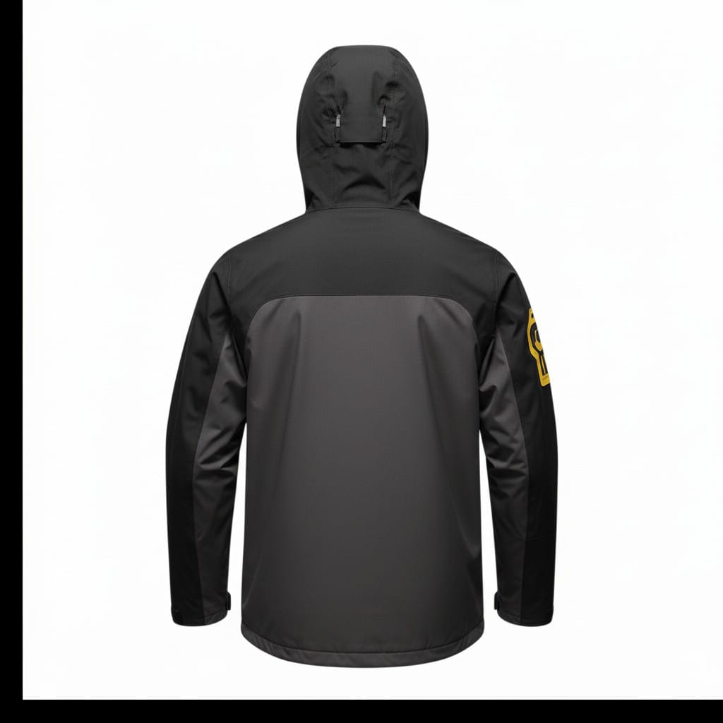 Chaqueta Doble Prenda Negra Cremallera amarilla